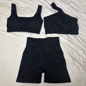 Amazon Black Ribbed Three-Piece Set